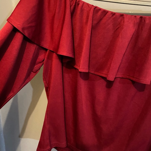 Shein Curve Ruffle Off Shouler Top Sz 4X- New - Picture 2 of 3